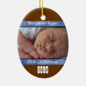 Baby Boy First Christmas Personalisierte Ornament (Hinten)