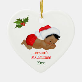 Baby Boy First Christmas Red Weihnachtsmannmütze K Keramik Ornament