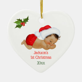 Baby Boy First Christmas Red Weihnachtsmannmütze K Keramik Ornament