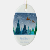 Baby Boy First Christmas Snowflake Foto Keramik Ornament (Rechts)