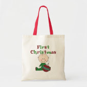 Baby Boy First Christmas Tote Bag Tragetasche (Vorne)