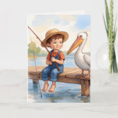 Baby Boy Fishing Karte (Vorderseite)