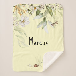 Baby Boy Floral Drop Kleines Sherpa Stroller Blank Sherpadecke