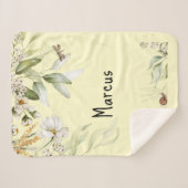 Baby Boy Floral Drop Kleines Sherpa Stroller Blank Sherpadecke (Vorderseite (Horizontal))