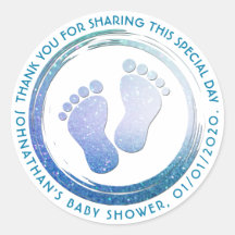 Baby Boy Footprint Glittering Baby Dusche Gefallen