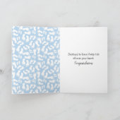 Baby Boy Footprint Glückwünsche Karte (Innenseite)