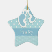 Baby Boy Footprints Adorable Keramikornament (Rechts)