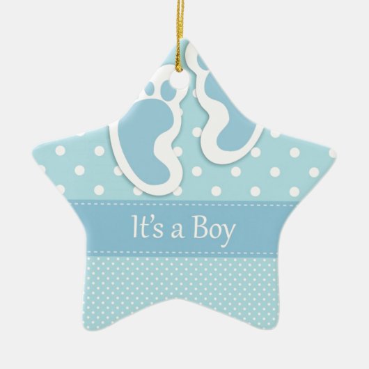 Baby Boy Footprints Adorable Keramikornament (Vorne)