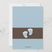 Baby Boy Footprints Foto Birth Ankündigung (Rückseite)