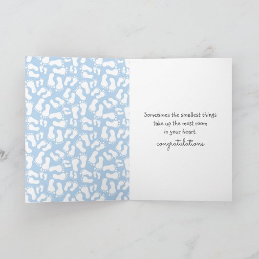 Baby Boy Footprints Karte (Innenseite)