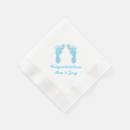 "Baby Boy Footprints" Paper Napkins Serviette