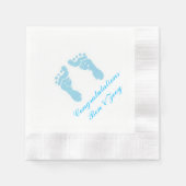 "Baby Boy Footprints" Paper Napkins Serviette (Vorderseite)