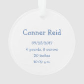 Baby Boy Foto Blue Babys Erste Weihnachten Ornament (Rückseite)