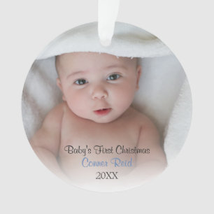 Baby Boy Foto Blue Babys Erste Weihnachten Ornament
