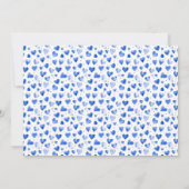 Baby Boy Foto Blue Script Hearts Birth Ankündigung (Rückseite)