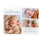 Baby Boy Foto Collage Begrüßung Geburtserklärung Magnet (Horizontal)
