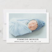 Baby Boy Foto Collage Birth Ankündigung (Vorderseite)