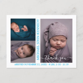 Baby Boy Foto Collage Skript Geburtsankündigung Postkarte