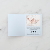 Baby Boy Foto Danke Blue Birth Ankündigung (Innenseite)