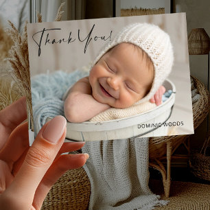 Baby Boy Foto Geburtsankündigung Postkarte