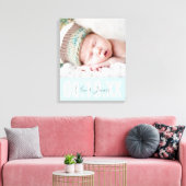 BABY BOY FOTO GEBURTSDATUM niedlicher Typ blass bl Leinwanddruck (Insitu (Wohnzimmer))
