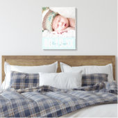 BABY BOY FOTO GEBURTSDATUM niedlicher Typ blass bl Leinwanddruck (Insitu (Schlafzimmer))