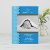 Baby Boy Foto Geburtserklärung Ankündigung (Stehend Vorderseite)