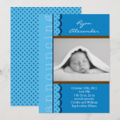 Baby Boy Foto Geburtserklärung Ankündigung (Vorne/Hinten)