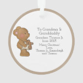 Baby Boy Foto Teddy Bear Großeltern Ornament (Rückseite)