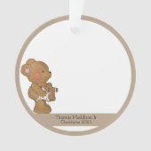 Baby Boy Foto Teddy Bear Großeltern Ornament (Vorderseite)