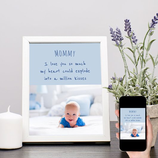 Baby Boy Foto und Niedliche Worte für Mama Poster