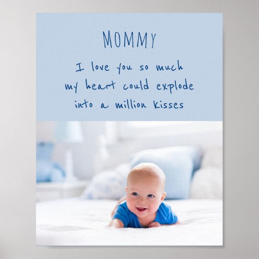Baby Boy Foto und Niedliche Worte für Mama Poster (Vorne)