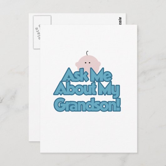 Baby Boy Fragte über meine Grandson Tshirts und Ge Postkarte (Vorne/Hinten)