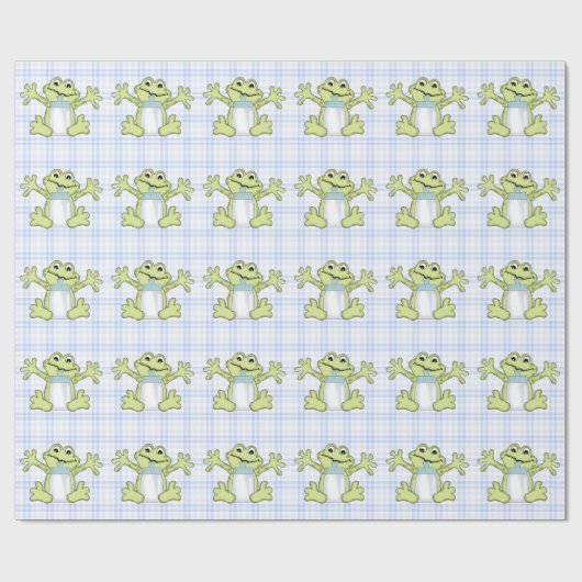Baby Boy Frog Cartoon glänzendes Packpapier (Flach)