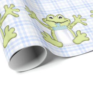 Baby Boy Frog Cartoon glänzendes Packpapier