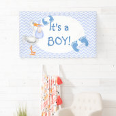 Baby Boy, Fußabdrücke, Storch, kundenspezifisch Banner (Insitu)