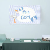 Baby Boy, Fußabdrücke, Storch, kundenspezifisch Banner (Messeveranstaltung)