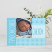 Baby Boy Gay Vaters Geburtserklärung Ankündigung (Stehend Vorderseite)