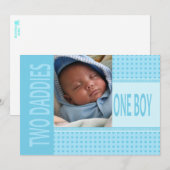 Baby Boy Gay Vaters Geburtserklärung Ankündigung (Vorne/Hinten)