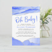 Baby Boy Geode Virtual Shower Einladung (Stehend Vorderseite)