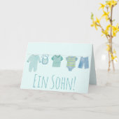Baby Boy German Glückwünsche Karte (Gelbe Blume)