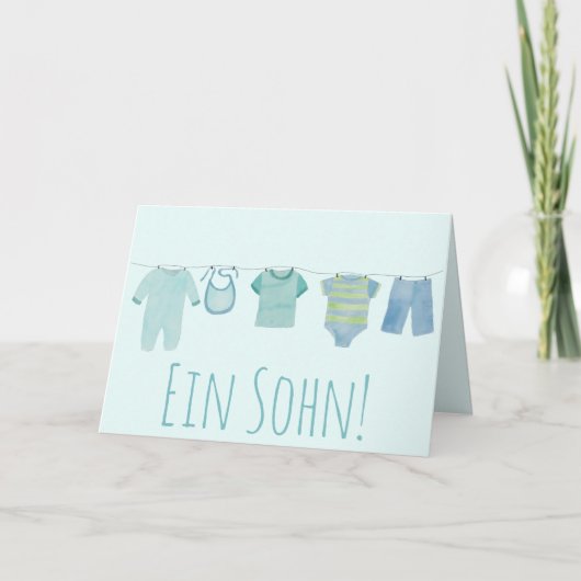 Baby Boy German Glückwünsche Karte (Vorderseite)