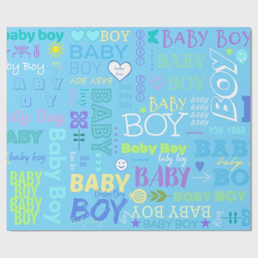 Baby Boy Geschenkpapier (Flach)