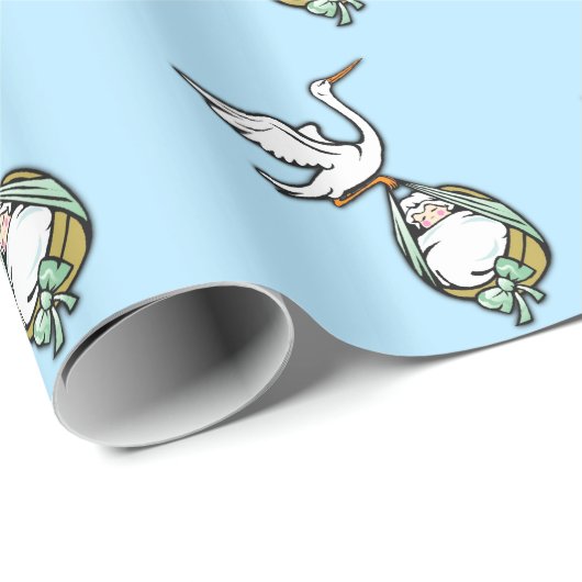 Baby Boy Geschenkpapier (Rolleneckpunkt)