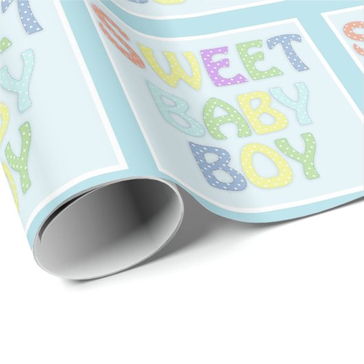 Baby Boy Geschenkpapier (Rolleneckpunkt)