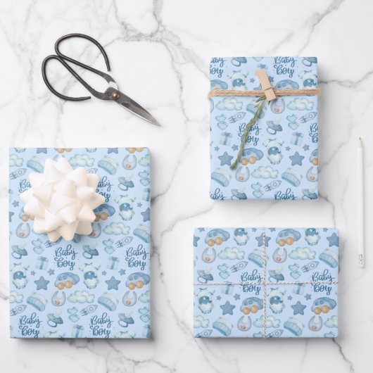 Baby Boy Geschenkpapier Set (Vorderseite)