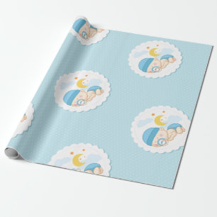Baby Boy Geschenkverpackung Süßer Junge Blau Geschenkpapier