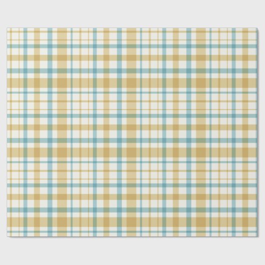 Baby Boy Gift Wrap | Blue Gingham Check Geschenkpapier (Flach)