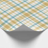 Baby Boy Gift Wrap | Blue Gingham Check Geschenkpapier (Ecke)