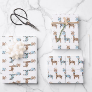 Baby Boy Giraffe Geschenkpapier Set
